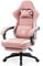 Dowinx Gaming Chair Fabric with Pocket Spring Cushion, Massage Gaming Chair with Footrest, Ergonomic PC Chair, Gamer Chair, Office Chair, 150 kg Load Capacity, Pink