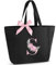 Vavabox Handtasche Damen A-Z Reißverschluss Schultertasche, Geschenke für Damen,Bräute und Brautjungfern, Arbeit,Reisen,Einkaufen,Schule (S, Schwarz)