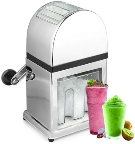 HLGKBY Tritaghiaccio per Granita, Macchina per Tritare Il Ghiaccio Elettrico in Acciaio Inossidabile, Ghiaccio Tritato per Cocktail, Frullati per Uso Domestico e Commerciale Doppio Coltello,