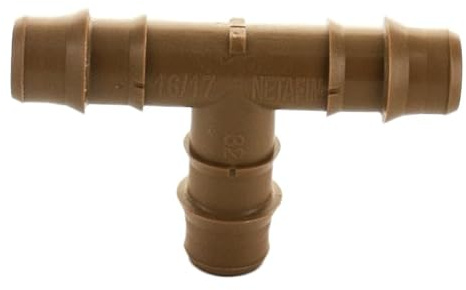 Netafim Techline 00135-000870 T-Stück, 17 mm, Tropfbewässerung, mit Widerhaken, kompatibel mit 1,27 cm Tropfleitungsrohren, einfache Installation, präzise Gartenbewässerung (100 Stück)