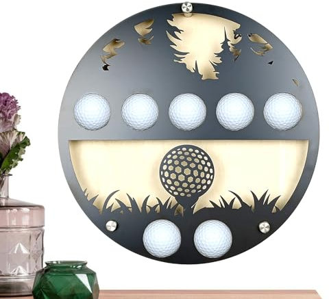 Golfball-Präsentationsrahmen, Wand-Golfballhalter,Eisen-Wandhalterung für Golfbälle, Ausstellungsstück, Sammleretui | Golfbälle-Aufbewahrungs-Organizer, exquisiter Golf-Sammelkoffer für Männer Monozoz