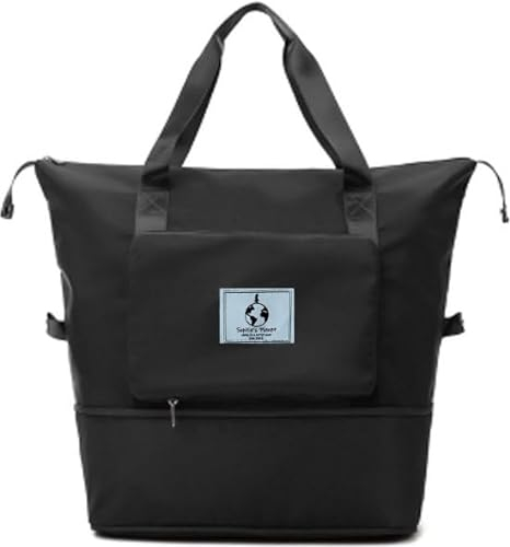 Sophie's Planet® - Original Faltbare Reisetasche - Reisegepäck - Faltbar bis 28x18 cm - Wochenendtasche - Reisetasche - Handgepäcktasche - Wasserdicht - Wickeltasche, blacks, Retro