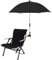 IUIBMI Chair Umbrella with Universal Clamp UPF 50+ 360° Adjustable Beach Umbrella UV Protection Portable Outdoor Sun Shade Wheelchair Umbrella for Strollers, Patio Chairs, Golf Carts(Black)