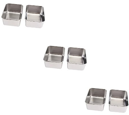 TOPBATHY 6 Piezas Caja Cuadrada Acero Inoxidable Bandeja Verduras Con Tapa Moldes Para Hornear Molde Para Pan Para Hornear Antiadherente Tostada Rectángulo Suministros Cocina