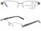 Amorays Multifokale Lesebrille gleitsichtbrille Blaulichtfilter Halbrandfassung aus Metall für klare Sicht bei Nah- Mittel- und Fernsicht - Komfortabel und langlebig (Graubraun, 2, x)