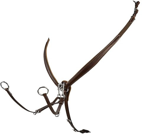 Equestro Brustgeschirr mit Gabel aus gegerbtem Leder Pony, schwarz