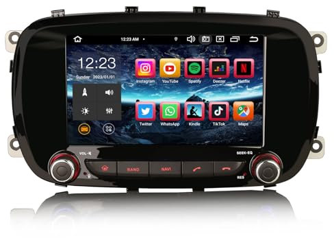 Erisin 8-Core 4GB RAM 64GB ROM Android 13 Autoradio Bluetooth 2 Din GPS Navigatore per Fiat 500X (2014-2020), 7 pollici Schermo Tattile Supporto CarPlay Android Auto WiFi DSP DAB+ USB RDS OBD2 Canbus