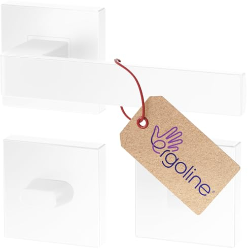 ERGO Weiß Türbeschlag Türgriff für Badtüren WC Weiß Matt Eckig Drückergarnitur, Türbeschlag, Türklinke, Türdrücker