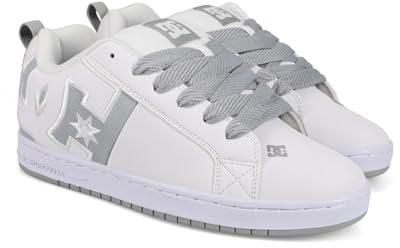 DC Shoes Herren Court Graffik Sq Sneaker, White/Grey, 44.5 EU