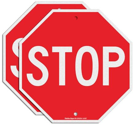 Faittoo Segnale stradale grande 30 x 30 cm, rivestimento riflettente di grado ingegneristico, in alluminio antiruggine, resistente alle intemperie, impermeabile, resistente allo sbiadimento, 2 fori