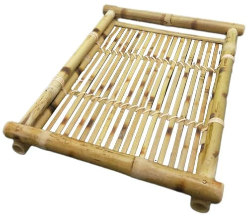 Luxylei Japanese Cuisine Plate Sushi Bamboo Woven Tray Japanese Style Bamboo Tea Tray Rectangular Tea Plate Bamboo Platter Fruit Basket Vintage Decor