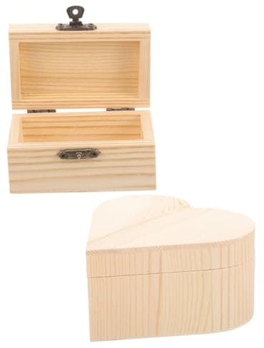 BCOATH Selbstgemacht Aufbewahrungsbox, 2 Stück, Unbemalt, Herzform