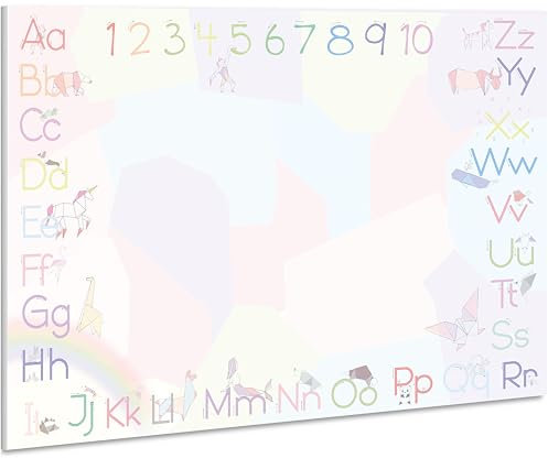 byNia® Schreibtischunterlage A3 für Mädchen und Kinder, ABC-Papier, Regenbogen-Einhorn und Meerjungfrau Design