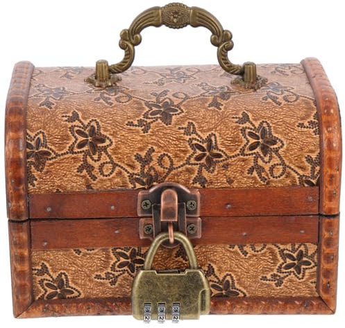 NESTINGHO Kastenkasten Aufbewahrungskiste Schmuck Halter Für Mini-organizer Für Chinesisches Dekor Alter Koffer Make-up-koffer-organizer Mini-koffer Retro Leder