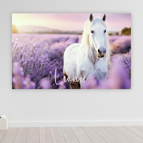 timalo® XXL Poster Mädchenzimmer Pferd personalisiert mit Namen | Bild für die Wand | Wandbild für Kinder Mädchen Kinderzimmer Wunschname | child22-B80xH61cm