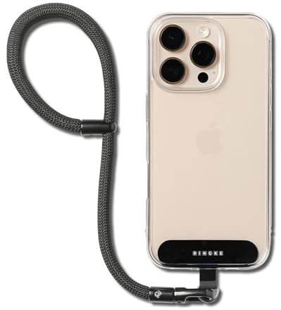 Ringke Holder Link Flow Hand Strap [P-Type] Cordon Dragonne Sangle Téléphone Portable Sans Enchevêtrement Boucle de Poignet Accessoire Téléphone Accroche Telephone pour Smartphone - Calm Black