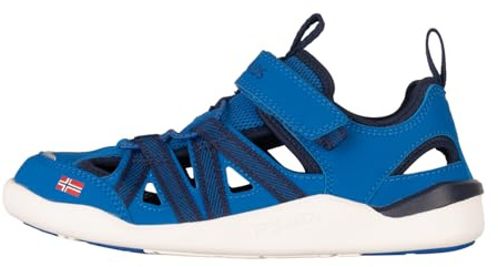 Trollkids Kids Saltfjord Barefoot Sandal 36, Harbor Blue/Aqua Haze