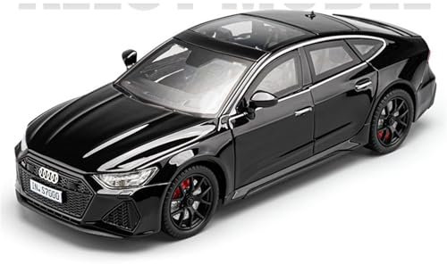 shuishuicui 1 24 für Audi RS7 Black Knight Supercar Automodell Legierung Spielzeugsammlung Display 8 Zoll Geschenk Männer Jungen(Black)