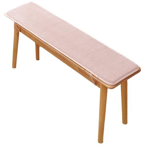 Bankauflage Outdoor Rutschfestes Cord für Fensterbankterrasse, Gartenbank Auflage Mit Schnürsenkeln Sitzauflage Bank, Weiche Polsterung Anti-Rutsch Boden für Club Bar Garten Küche(Pink,30 x 200 cm)