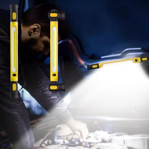 Led Werkstattlampe, 5000 Mah Werkstattleuchte 800lm Led Arbeitsleuchte mit Doppelte Magnet 360° Drehbar Wasserdicht Baustellenlampe Werkstatt ZubehöR für Camping Baustelle Garage Werkstatt