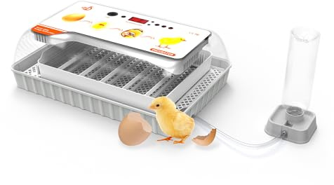 LILIIN Brutautomat Vollautomatisch Inkubator 20 Eier Brutmaschine Hühnerbrutkasten Eierbrutkasten Brutapparat Inkubator, mit Automatischem Rotationssystem und Temperaturkontrolle, für Eier und Küken