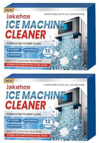 Yiokii Ice Machine Cleaner Maker Descaler,12PCS High Efficientice Machine Clean Tablets,Nickel Scale Remover For Countertop,Co