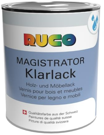 RUCO Magistrator Klarlack, matt 0,75 L für innen - wasserbasiert, schnelltrocknend und kratzfest für Möbel, Parkett und Treppen