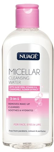 Nuage Micellar Cleansing Water with Aloe Vera, Vitamin E & Chamomile Flower Extract | 3-in-1 - Gently Removes Makeup, Cleanses, Soothes & Hydrates Skin | Suitable for Face, Eyes and Lips (400ml)