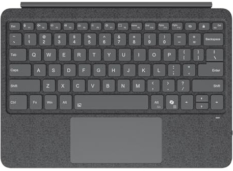NUWONAYA Keyboard for Surface Pro 12 inch 2025 (12th Generation) Device, Portable Slim Type Cover for Surface Pro, Wireless Keyboard with Multi-Touch Trackpad,7 Color Backlit (Gray)