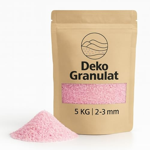 Deko-Granulat rosa als farbige Streudeko - 5 kg kleine Deko-Steine Ø 2-3 mm für Gläser, Vasen