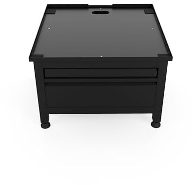 Wasophoogte® Waschmaschinen Untergestell mit Schublade und Ablage - Waschmaschinenunterschrank - Waschmaschinen Podest - Schwarz - Universell - 65x60,5 (LxB) - Inklusive Wandbefestigungen