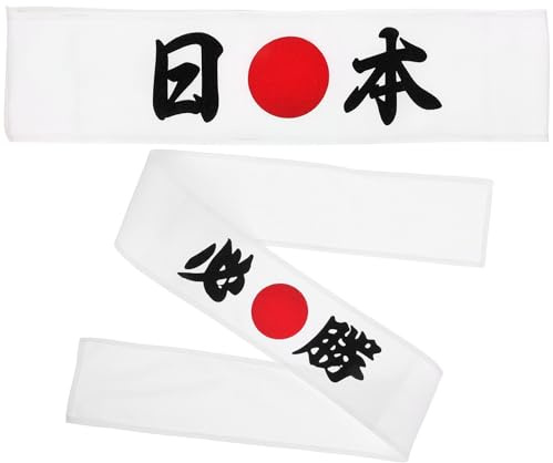 FIXOSHEE Japanische Stirnbänder 2 Stück Breites Farbechtes Samurai Kopfbedeckung für Karate Sushi Köche und Cosplay Weiches Langlebiges Kochzubehör für Partys und Sport