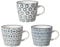 Bloomingville Tasses avec poignée Kristina - Tasses à thé Tasse à café pour Le Bureau et la Maison, Cadeau sain ø 9,5 x H 8 cm, Bleu, Céramique, Lot de 3, Capacité 280 ML