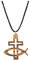MaMeMi Schöne KETTE mit ANHÄNGER aus echtem Olivenholz mit KREUZ & FISCH [ca. 4 x 4 cm] Aus Bethlehem, aus dem Heiligen Land (HANDGEFERTIGT