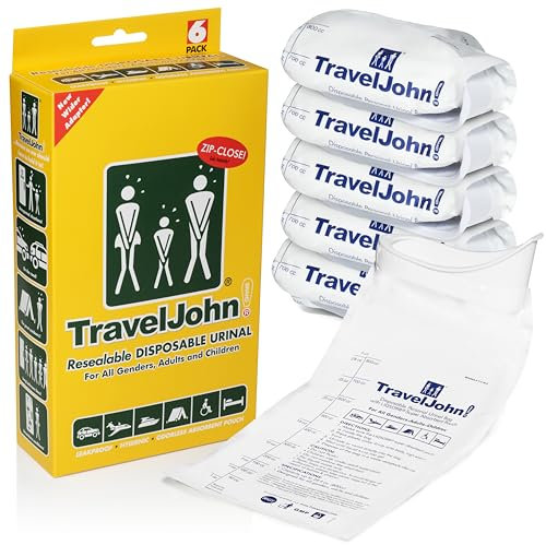 Travel John Resealable Disposable Urinal Bags (TJ1N) - 6 Pack
