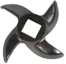 Tredoni N° 12 - Tritacarne con bordi curvi, 6,3 cm, lama professionale in acciaio inox resistente a 4 bracci (n. 12)