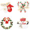 Clest F&H Lot de 4 broches de Noël pour femme - Multicolores - Strass et cristal - Cadeau de Noël pour filles - Avec gant de marche, bâton de neige, couronne de bonhomme de neige