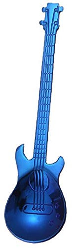 Zonfer Gitarre Löffel Kaffee Teelöffel, Edelstahl Dessertlöffel, Demitasse Tee Scoop Zum Rühren Getränk Mischen Milkshake Jam (blau)