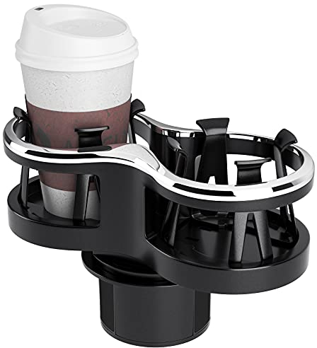 OHMOTOR 2 in 1 Car Cup Holder, Adjustable Base and Movable Bracket