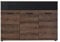 FORTE Jawa Kommode mit 3 Türen und 3 Schubladen, Holzwerkstoff, Schlammeiche / Schwarz Hochglanz, 44 x 93,5 x 134,5 cm