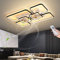 ENXING LED Fan Deckenventilator Mit Lampe Fan Deckenlampe 138W Ventilator-Deckenleuchte Neuer Doppelventilator Design Modern Esstisch Wohnzimmer Schlafzimmer Fan Beleuchtung,Schwarz