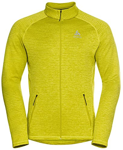 Odlo Herren FLI Midlayer mit durchgehendem Reißverschluss, Citronelle Melange, L, 542562