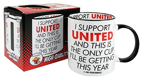 Bomblighters Ceramic I Support Manchester United and This is only Cup Football Mug - Merchandise Gift for Fan