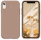 DOMAVER Coque Silicone Liquide Four iPhone XR 6,1, Housse Mat Protection Antichoc Douce Doublure en Microfibre, Étui Téléphone Antidérapante Anti-Empreinte Digitale, Brune Caramel