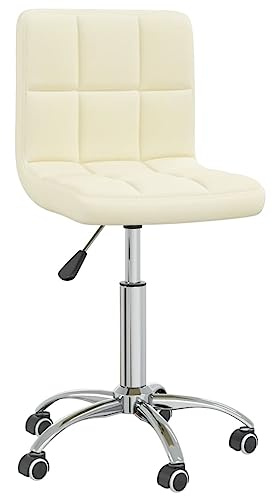 vidaXL Esszimmerstuhl Drehbar Creme Stoff