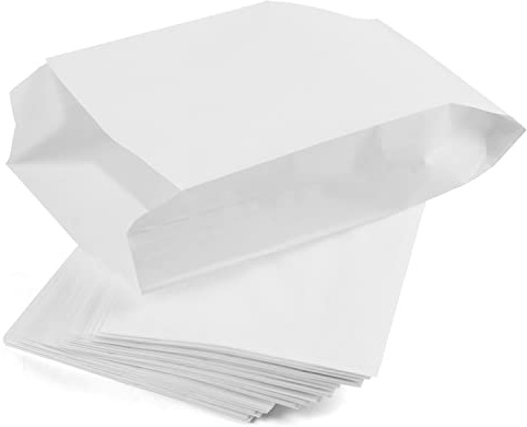PACKRA - Weiße Papiertüten, Zellulose-Geschenktüten aus Papier, Brottüten, Kleine Tüten für Süßigkeiten, Plätzchentüten Papier, Packpapier Tüten (100 Stück, 15cm x 27cm x 6cm)