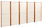 vidaXL Raumteiler 5-TLG. Trennwand Stellwand Paravent Spanische Wand Sichtschutz Umkleide Faltwand Raumtrenner Holz Cremeweiß 350x180 cm