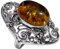 Finger Ringe für Herren Damen 925 Sterling-Silber Bernstein Edelstein Ringe Handarbeit Designer Filigran Mode Schmuck für Geschenke Größe 16,5