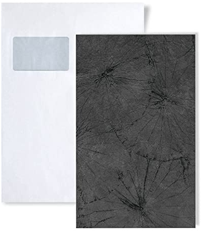 1 MUSTERSTÜCK S-24963 WallFace LOTUS CLASSY Black STRUCTURE Collection | Wandpaneel MUSTER in ca. DIN A5 Größe