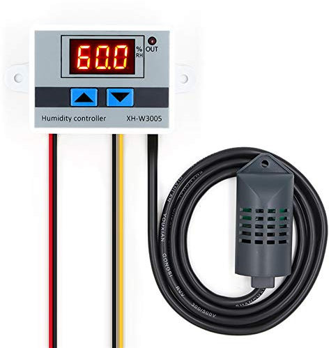 PAKLIF Hygromètre d'humidité numérique Hygromètre Interrupteur de Commande d'humidité 0~99% HR Hygrostat avec capteur d'humidité (Color : 24V)